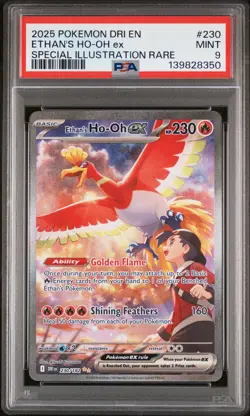 2025 POKEMON DRI EN-DESTINED RIVALS #230 ETHAN'S HO-OH EX PSA 9 - Image 1