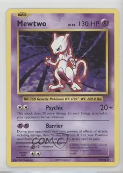 Mewtwo Holo Pokemon XY Evolutions 20th Anniversary #51 - Image 1