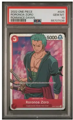 Roronoa Zoro (025) OP01-025 Romance Dawn Foil One Piece PSA 10 - Image 1