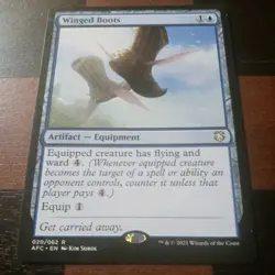Mtg Winged Boots NM/M Adventures in the Forgotten Realms Commander Card Rare - Image 1