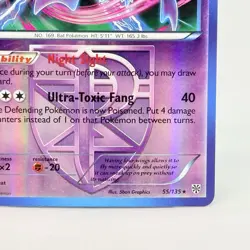 Crobat 55/135 Reverse Holo Black & White Plasma Storm Pokemon Card LP - Image 4