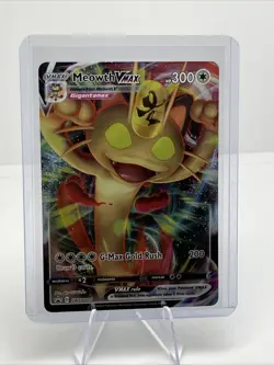 Pokemon Meowth VMAX SWSH005 Full Art Promo TCG Card - Image 1