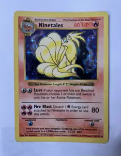 🔥 NINETALES POKEMON 12/102 SHADOWLESS 1999 INVESTMENT CARD - Image 1