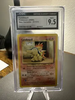 Pokemon Neo Genesis Cyndaquil TCG Card 57/111 CGC 9.5 Mint - Image 1