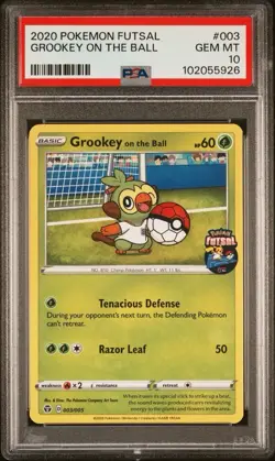 2020 Pokemon Futsal Promo # 003 Grookey On The Ball PSA 10 Card! GEM MINT! - Image 1