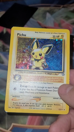 Pokemon TCG Pichu (W/SWIRL!) Neo Genesis 12/111 Rare Holo Foil Card - Image 2