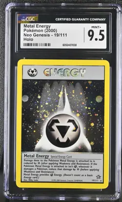 CGC 9.5 MINT+ Metal Energy 2000 Neo Genesis 19/111 Holo SWIRL Pokemon Card - Image 1