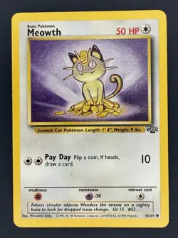 Meowth 56/64 Jungle Pokemon TCG trading card - Image 1