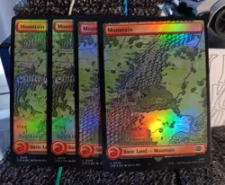 MTG Mountain 279 & 278 Foil Basic Land Of 4 The Lord of the Rings MTG Card - Image 1