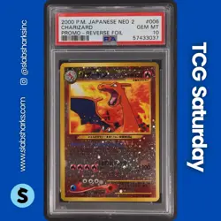 2000 POKEMON JAPANESE NEO 2 PROMO #006 CHARIZARD REVERSE HOLO PSA 10 - Image 1