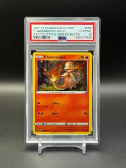 Pokemon Charmander SWSH092 Black Star Promo TAIL SWIRL PSA 10 GEM - Image 1