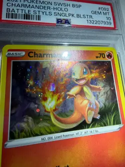 Pokemon Charmander SWSH092 Black Star Promo TAIL SWIRL PSA 10 GEM - Image 3