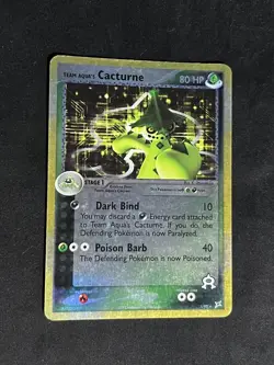 Pokemon Card - Team Aqua's Cacturne Team Magma vs Team Aqua 1/95 Reverse Holo MP - Image 1
