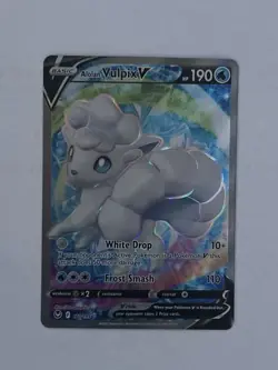 Pokemon Alolan Vulpix V 173/195 Silver Tempest Full Art Ultra Rare Holo 190 HP - Image 1