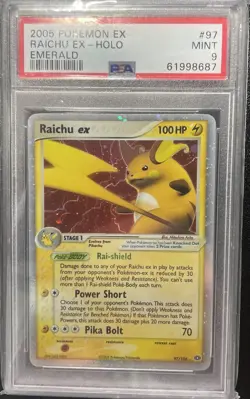 Pokemon Raichu ex 97/106 Emerald 2005 Holo PSA 9 Mint Swirl - Image 1