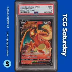 2022 POKEMON SWSH BRILLIANT STARS #017/172 CHARIZARD V PSA 9 - Image 1