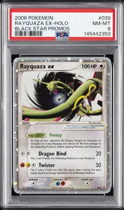 2006 POKEMON BLACK STAR PROMOS #039 RAYQUAZA EX-HOLO PSA 8 - Image 1