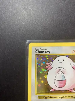 Chansey 003/102 Base Set (Shadowless) Holo Unlimited Pokemon WOTC LP/HP - Image 3