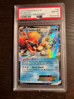 POKEMON 2012 Black & White KELDEO EX Legendary Treasures #45 PSA 8 RARE - Image 1