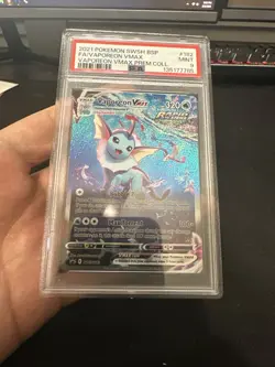 PSA 9 VAPOREON VMAX SWSH 182 FULL ART 2021 POKEMON SWSH BLACK STAR PROMO MINT - Image 5