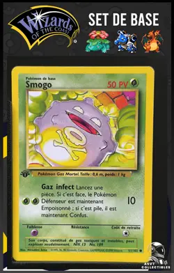 Smogo 51/102 Edition 1 Ed 1 Set De Base Wizards Carte Pokemon FR - Image 1
