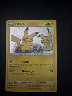 2019 Pokemon Sun & Moon Black Star Promo Pikachu-Holo Swirl #SM162 - Image 1