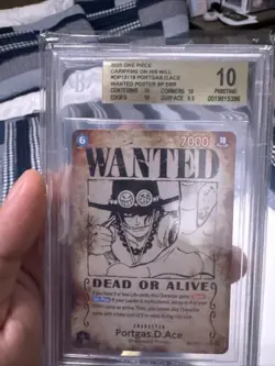 2025 One Piece Carrying On His Will Portgas D Ace Wanted Alt Art OP13-119 BGS 10 - Image 1