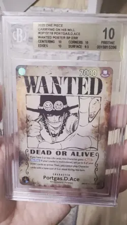 2025 One Piece Carrying On His Will Portgas D Ace Wanted Alt Art OP13-119 BGS 10 - Image 2