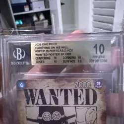 2025 One Piece Carrying On His Will Portgas D Ace Wanted Alt Art OP13-119 BGS 10 - Image 4