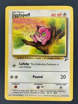 Jigglypuff 77/130 Base Set 2 Pokemon TCG trading card - Image 1