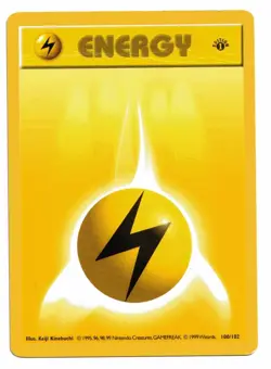 Pokemon Card: Lightning Electric Energy 100/102 1st Edition Base Set! PL - Image 1