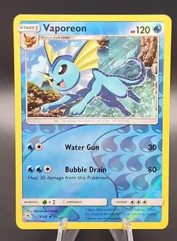 Vaporeon Reverse Holo Foil Hidden Fates 2019 18/68 - Near Mint Pokemon Card - Image 1