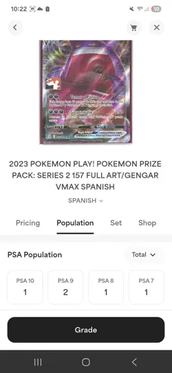 Gengar VMAX 157/264 Prize Pack Series Cards Holo PSA 8 !Play Stamped! Spanish - Image 3