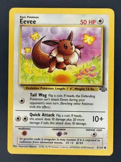 Eevee Pokemon Jungle TCG Card 51/64 Vintage 1999 Wizards - Image 1