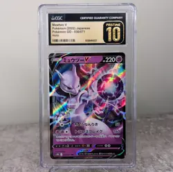 Pokemon Mewtwo V Pokemon GO 030/071 Japanese Holo Card CGC Pristine 10 - Image 1