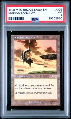 1998 MTG URZA'S SAGA #325 SERRA'S SANCTUM PSA 7 - Image 1