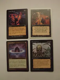Revised Demonic Tutor + Lotus Petal + Cabal Ritual + Necropotence MTG LOT - Image 1
