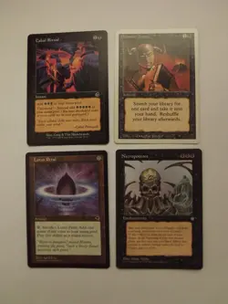 Revised Demonic Tutor + Lotus Petal + Cabal Ritual + Necropotence MTG LOT - Image 3