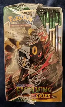 Pokemon Evolving Skies Booster Box Sealed with Acrylic Case (Small Wrap Tear) - Image 5