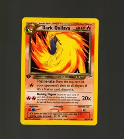 Dark Quilava 39/105 Pokemon TCG 1st Edition Neo Destiny LP Vintage 2002 Card - Image 1