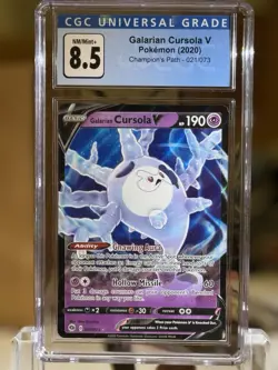 Pokemon Galarian Cursola V TCG Full Art Rare Card Champions Path 021/073 8.5 - Image 1