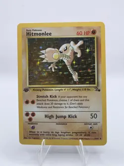 HITMONLEE 1st Edition Holo 1999 Pokemon Fossil - Image 1