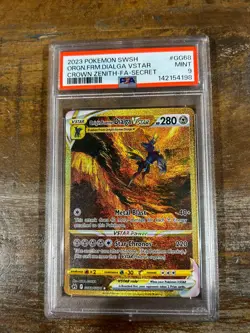 POKEMON 2023 Crown Zenith Secret Rare ORIGIN FORME DIALGA Vstar #GG68 PSA 9 - Image 1