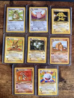 Vintage Pokemon WOTC Non-Holo Rare Lot (8 Cards) – Base, Jungle & Fossil – LP/NM - Image 1