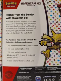 Pokemon TCG Scarlet and Violet - 151 Alakazam ex Collection Box - 4 Packs 820650855269 - Image 2
