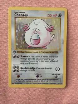 Pokemon Chansey Base Set Shadowless Holo Rare 1st Edition 003/102 120 HP - Image 1