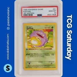 1999 POKEMON 1ST EDITION BASE SET #51/102 KOFFING PSA 10 - Image 1