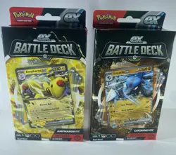 Pokemon TCG EX Battle Deck X 2 Lucario and Ampharos. Factory Sealed, New - Image 1