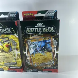 Pokemon TCG EX Battle Deck X 2 Lucario and Ampharos. Factory Sealed, New - Image 3