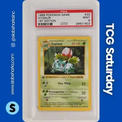 1999 POKEMON 1ST EDITION BASE SET #30/102 IVYSAUR PSA 9 - Image 1